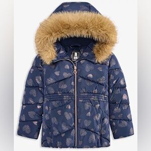 S. Rothschild & Co. Toddler and Little Girls Foil Quilt Puffer Coat
